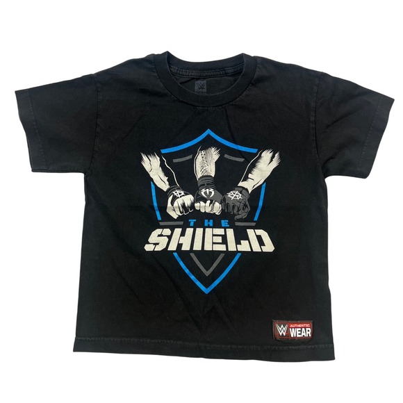 WWE‎ Authentic Wear The Shield Wrestling Fist Bump Black T-Shirt Youth S J5 - Picture 2 of 5